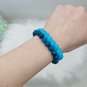 Light & Dark Blue 8mm Beaded Bracelets